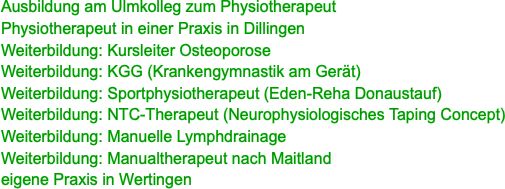 Ausbildung am Ulmkolleg zum Physiotherapeut